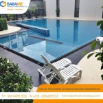 พื้นสระว่ายน้ำ Swimming Pool - ออกแบบก่อสร้างสนามกีฬาพื้นพียู-บารมี