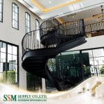 โรงงานผลิต บันไดวนเหล็กบ้านคอนโด (Spiral Stair) ราคาโรงงาน - รับทำบันไดวนเหล็กโมเดิร์นตามแบบ - เอส.เอส.เอ็ม. ซัพพลาย