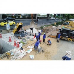 Pipe laying in the middle of the road