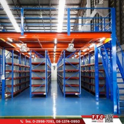 Rack supported mezzanine floor