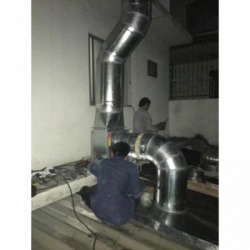 Installation of air ducts.