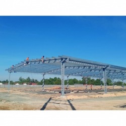 Install cellular beam steel poles