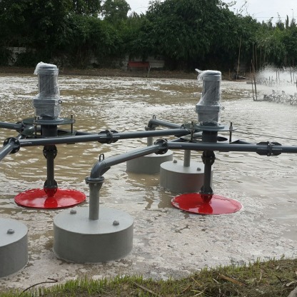 งานติดตั้งเครื่องเติมอากาศผิวน้ำ(SURFACE AERATORS - บริษัท เอทีพี อินโนเวชั่นส์ จำกัด