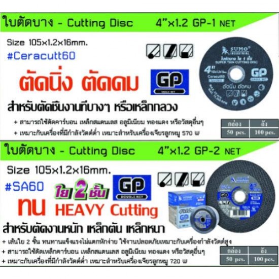 ใบเจียร Cutting  Disc ใบเจียร 