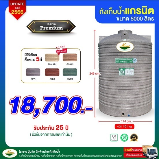 ถังแกรนิตพรีเมี่ยม-5000+ไม่แถมลูกลอย