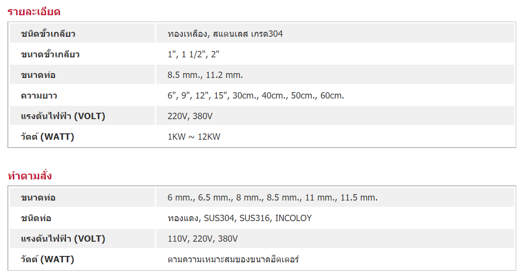 ฮีตเตอร์เกลียวประปา