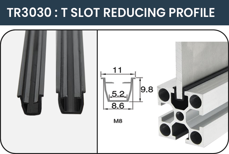 อลูมิเนียมโปรไฟล์ รุ่น TR3030  T SLOT REDUCING PROFILE