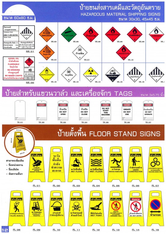 ป้ายขนส่งเคมีและวัถุอันตราย