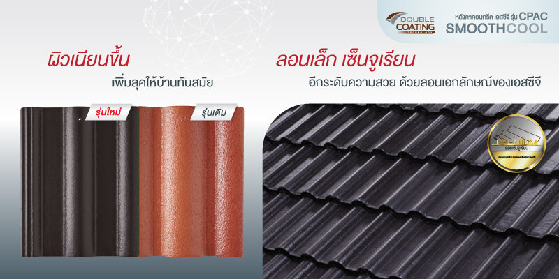 จำหน่าย กระเบื้องหลังคา scg Cpac Smooth cool