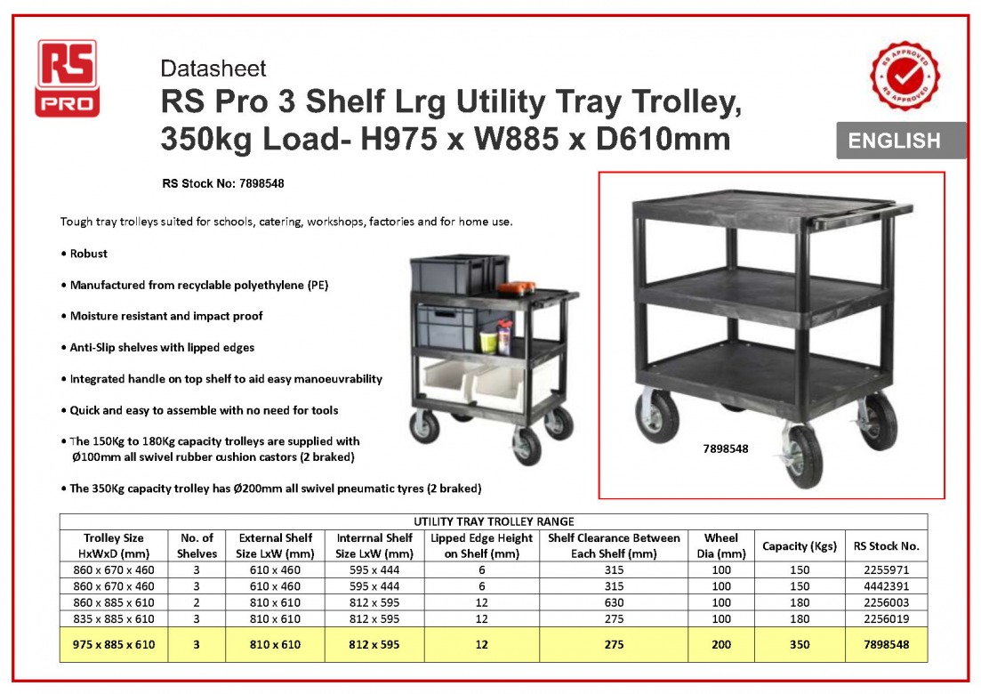 Aluminium, Plastic Heavy Duty Trolley