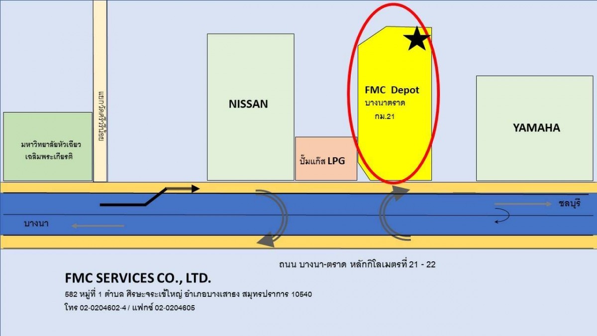 แผนที่ลานตู้คอนเทนเนอร์ บางนา